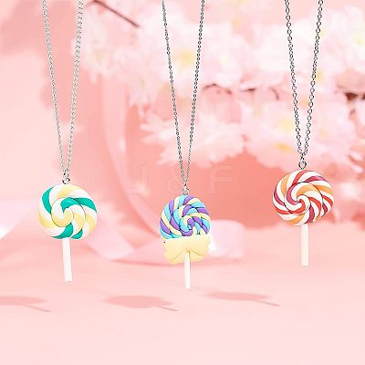 Handmade Polymer Clay Big Pendants CLAY-NB0001-25-1