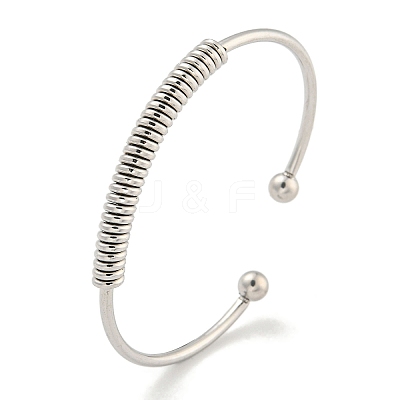 Non-Tarnish 304 Stainless Steel Cuff Bangles BJEW-P331-06P-1