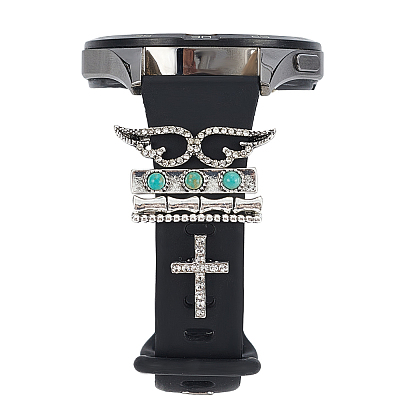 1Pc Cross Shape Zinc Alloy with Rhinestone Watch Band Studs FIND-AR0006-58-1