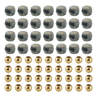 50Pcs Natural Larvikite Beads G-TAD0001-13-1