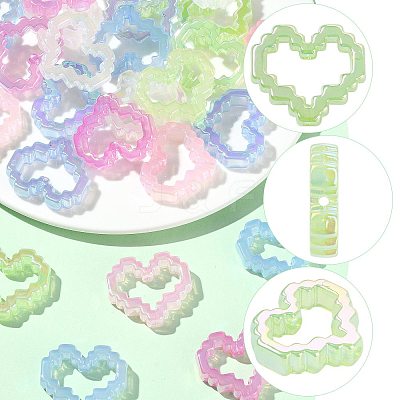 30Pcs UV Plating Acrylic Beads MACR-FS0002-43-1