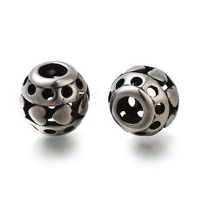 304 Stainless Steel European Beads STAS-D191-05G-AS-1