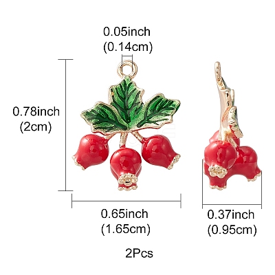 2Pcs Brass Enamel Pendants KK-YW0001-74-1