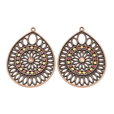 Alloy Enamel Pendants PALLOY-F319-06C-R-1