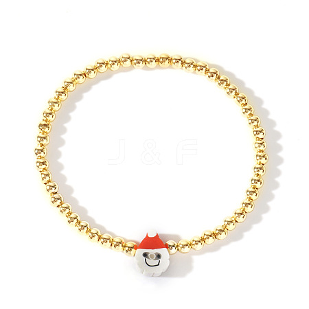 Christmas Brass Beaded Stretch Bracelets DP1194-7-1