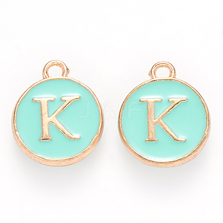 Golden Plated Alloy Enamel Charms X-ENAM-S118-05K-1