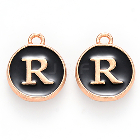 Golden Plated Alloy Charms LS-ENAM-S118-02R-1