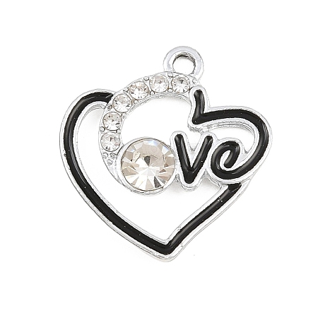 Alloy Rhinestone Pendants RB-CBA332B-07C-P-1