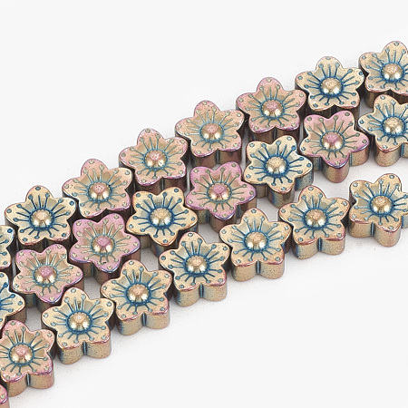 Electroplate Non-magnetic Synthetic Hematite Beads Strands X-G-T061-98C-1