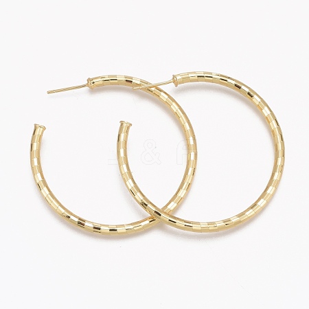 Brass Stud Earrings EJEW-L231-28G-1