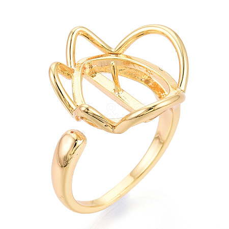 Flower Brass Cup Peg Ring Settings LS-KK-N274-39G-1