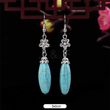 Ethnic style retro turquoise earrings for women WG2299-1-1