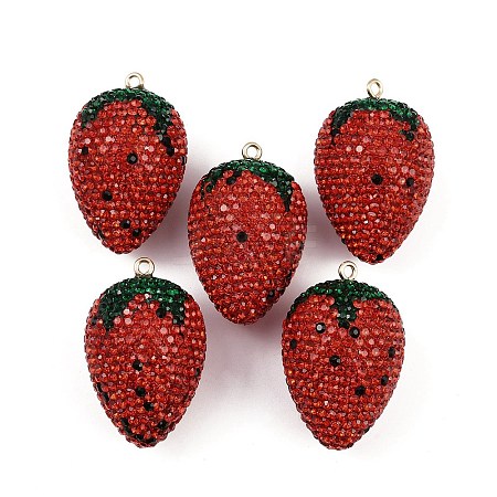 Alloy Clay Rhinestone Pendants RB-P038-05A-G-1