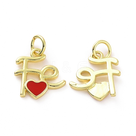 Rack Plating Brass Enamel Charms KK-C008-18G-02-1