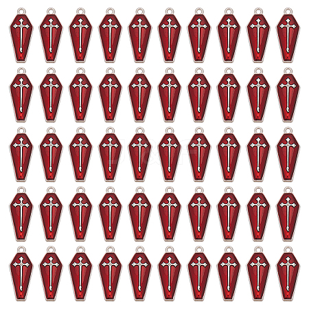 50Pcs Halloween Theme Alloy Enamel Pendants ENAM-ME0001-08-1
