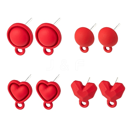 20Pcs 5 Style Spray Painted Alloy Stud Earrings Findings FIND-LS0001-67-1
