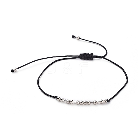 Unisex Adjustable Morse Code Bracelets BJEW-JB05011-02-1