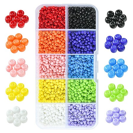 100G 10 Style Glass Seed Beads SEED-YW0002-41-1