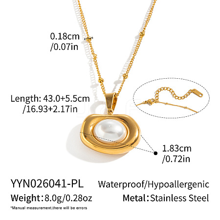304 Stainless Steel Geometric Pendant Satellite Chain Necklaces for Women TW1524-1-1