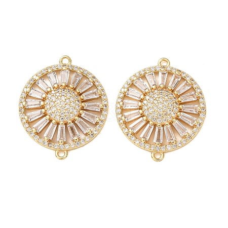 Brass Pave Clear Cubic Zirconia Connector Charms CU-CBA4579-06G-B-1