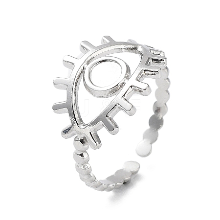 Non-Tarnish 304 Stainless Steel Open Cuff Ring Components X-STAS-F301-01P-1