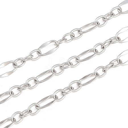 304 Stainless Steel Oval Link Chains CHS-P028-14P-1