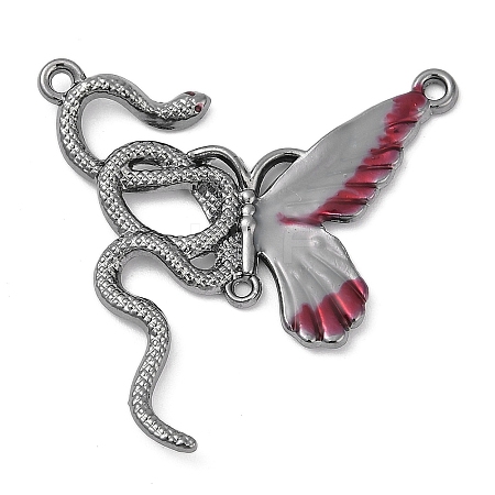 Alloy Red Enamel Snake Butterfly Chandelier Component Links PALLOY-R151-48B-1