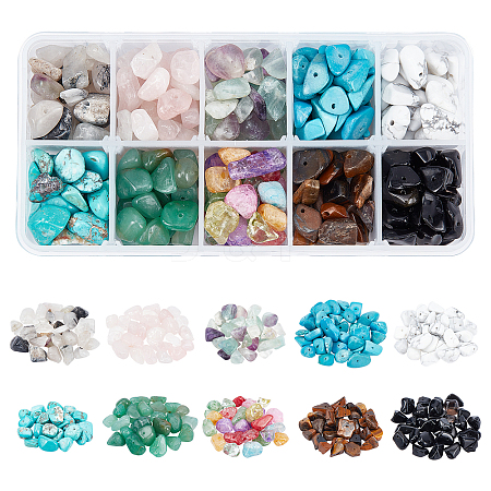  250g 10 Colors Natural & Synthetic Gemstone Beads G-NB0002-58-1