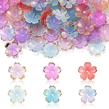 120Pcs 6 Colors Acrylic Bead Caps OACR-YW0002-32-1