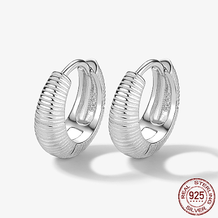 Rhodium Plated 925 Sterling Silver Hoop Earrings WZ9806-6-1