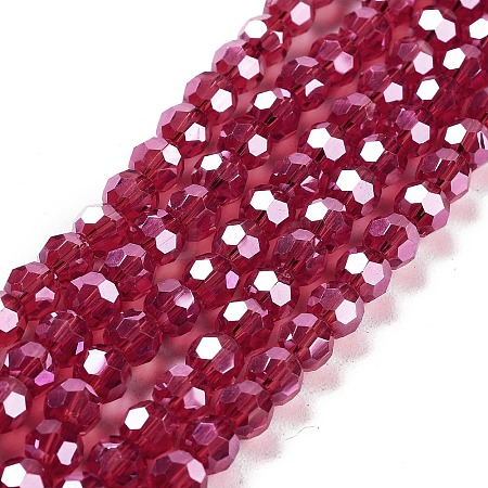 Electroplate Transparent Glass Beads Strands EGLA-A035-T6mm-A07-1