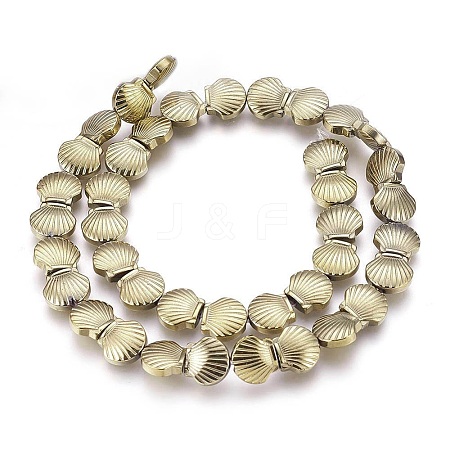 Electroplated Non-magnetic Synthetic Hematite Beads Strands G-P392-L10-1