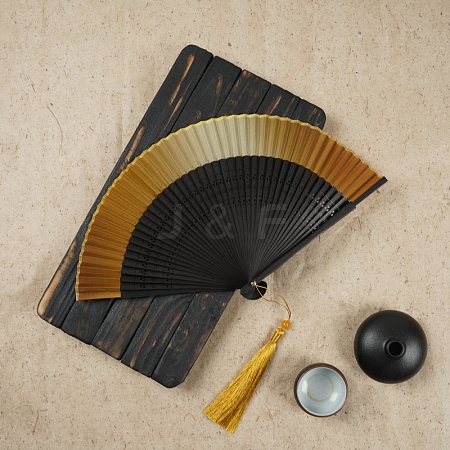 Chinese Style Wood Folding Fan with Tassel PW-WG4D112-13-1