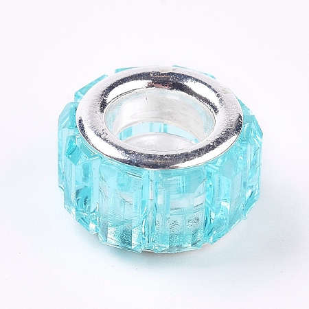 Glass European Beads X-GPDL-WH0001-01E-1