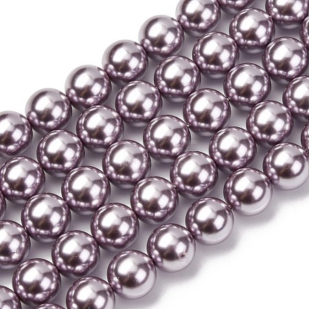 Electroplated Shell Pearl Beads Strands BSHE-G041-10mm-02-1