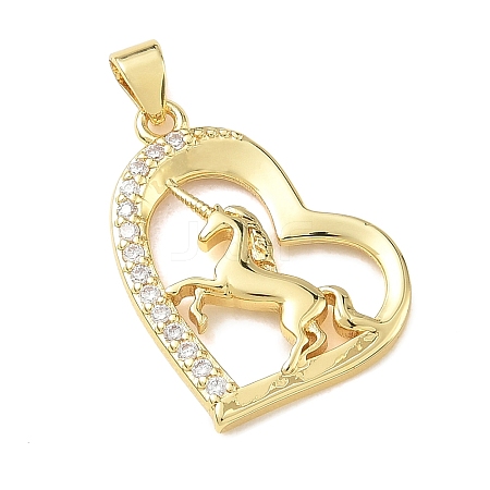 Brass Micro Pave Clear Cubic Zirconia Pendants KK-A303-05E-G-1