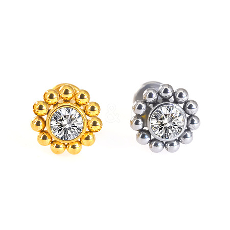 316L Surgical Stainless Steel & G23 Titanium Crystal Rhinestone Labrets for Women Men WG3A239-15-1