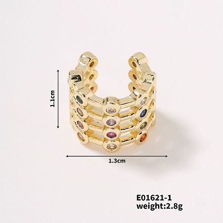 Chic C-shaped Ear Clip with Sparkling and Diamonds LP3340-1-1