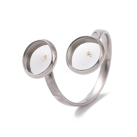 Non-Tarnish 201 Stainless Steel Open Cuff Ring Findings LS-X-STAS-E124-01P-1