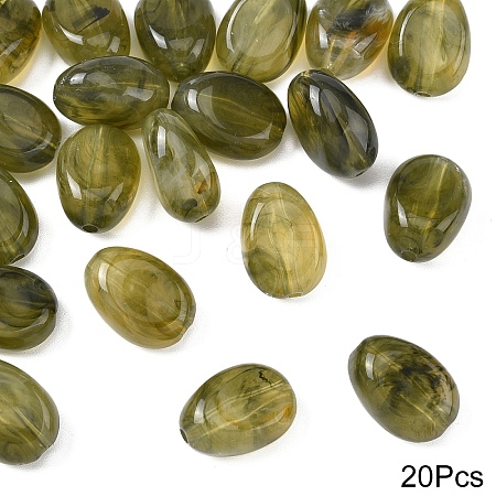 20Pcs Oval Imitation Gemstone Acrylic Beads OACR-YW0002-48B-1