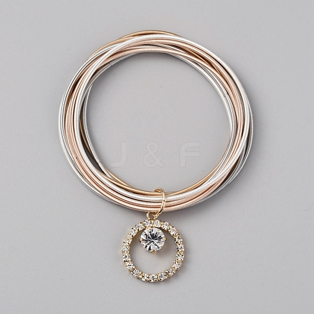 Iron Stretch Chains Multi-strand Bracelet BJEW-WH0023-07-1