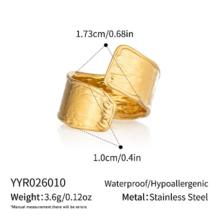 304 Stainless Steel Cuff Open Rings for Women WS3424-2-1