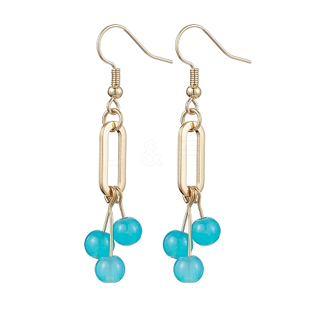 Imitation Jade Glass Dangle Earrings EJEW-JE05924-02-1