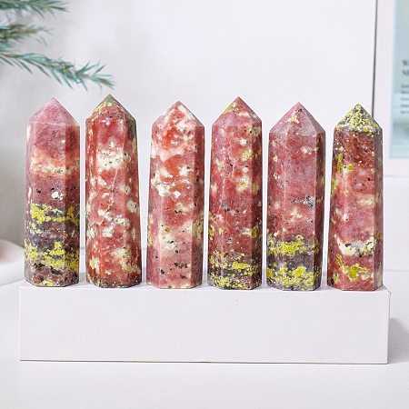 Tower Natural Peach Blossom Tourmaline Home Display Decoration PW-WG51324-02-1