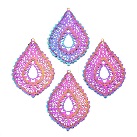 Ion Plating(IP) 304 Stainless Steel Filigree Big Pendants LS-STAS-T057-56-1