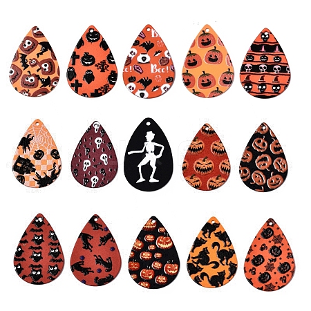 15 Styles Halloween Print Pattern Jewelry IFIN-X0052-04-1