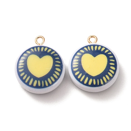 Printed Alloy with Acrylic Pendants AL-CBAE25B-03A-G-1