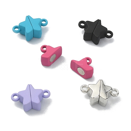 5 Sets 5 Colors Star Alloy Magnetic Clasps PALLOY-YW0001-29-1