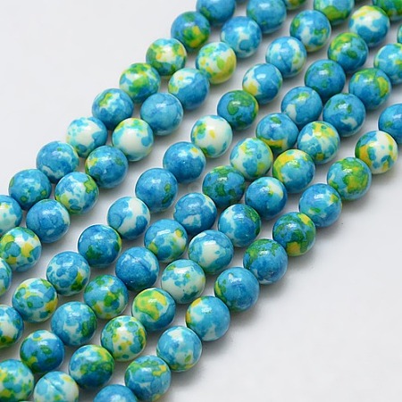 Synthetic Ocean White Jade Beads Strands X-G-L019-8mm-06-1