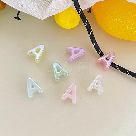 UV Plating Acrylic Alphabet Beads OACR-N163-42A-1